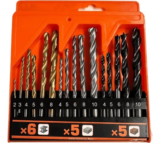 Изображение товара Набор спиральных сверл Turbosky TS-16 (16шт) 642