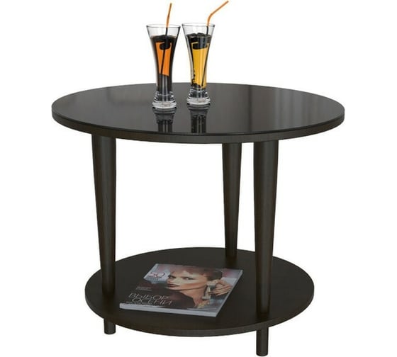 Изображение товара Журнальный стол Мебелик BeautyStyle 10 венге/стекло черное 2489
