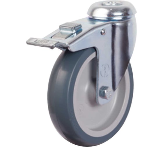 Изображение товара Колесо EMES с кронштейном, креплением под болт и тормозом ER04MKT125X32F12