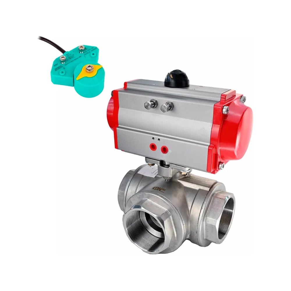 Изображение товара Кран шаровой DN.ru RP.SS316.200-ISO 3-ходовой из нержавеющей стали Ду25 Ру63