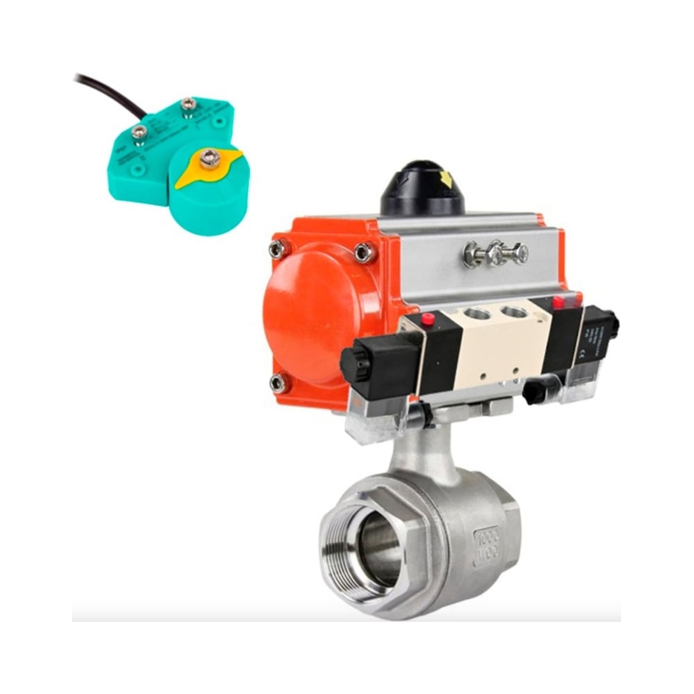 Изображение товара Кран шаровой DN.ru КШМП.316.230-ISO Ду20 Ру63 с пневмоприводом