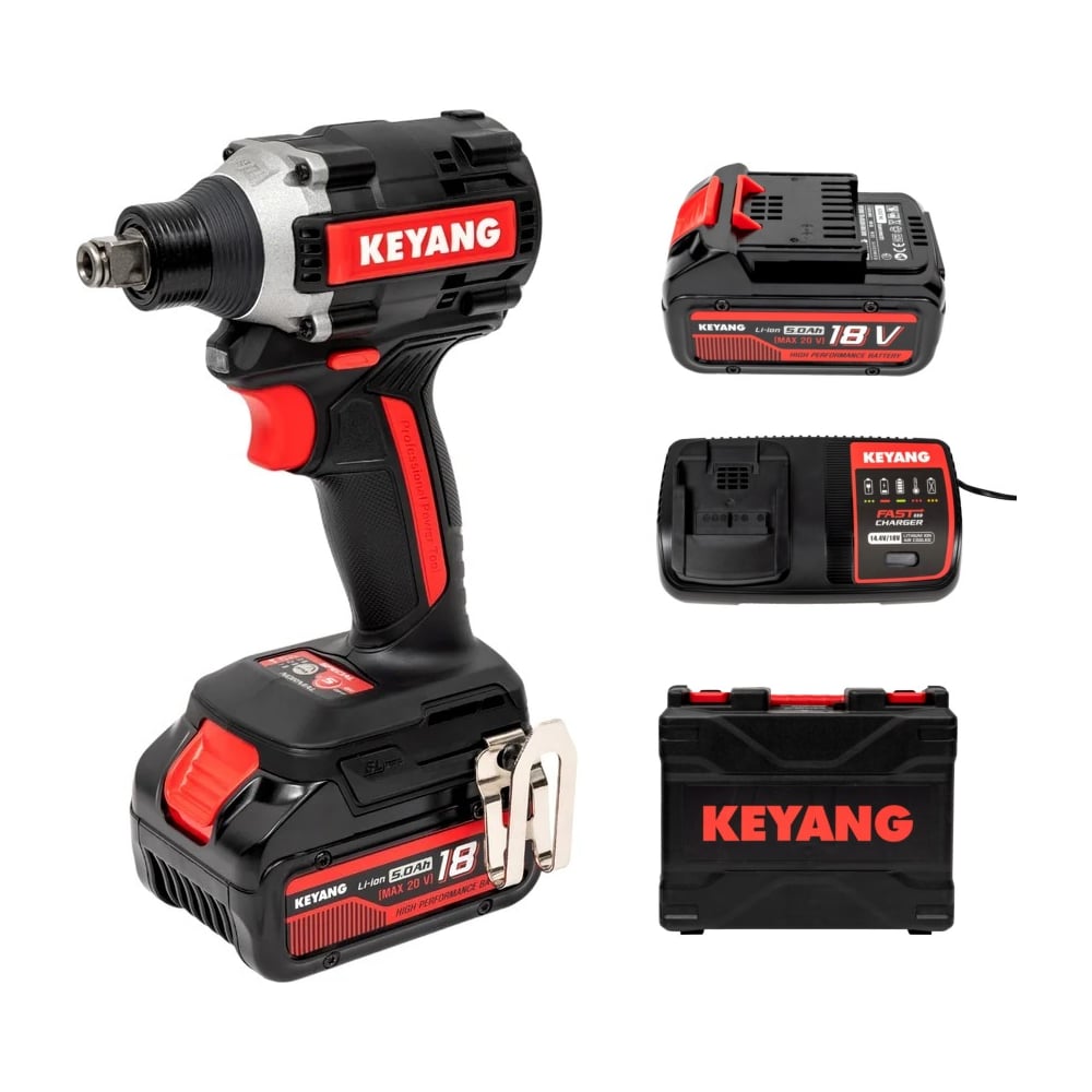 Изображение товара Аккумуляторный ударный гайковерт KEYANG DW20BLH-315 2 АКБ 5 А*ч профессиональный