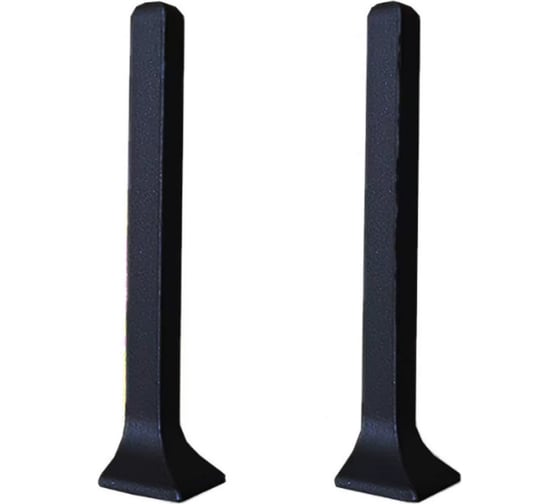 Изображение товара Наружный угол металлический ООО ЭлитПроф для L-образного плинтуса 40 мм, с полимерным покрытием, черный матовый (RAL-9005) МПЛН 40 ПЧм