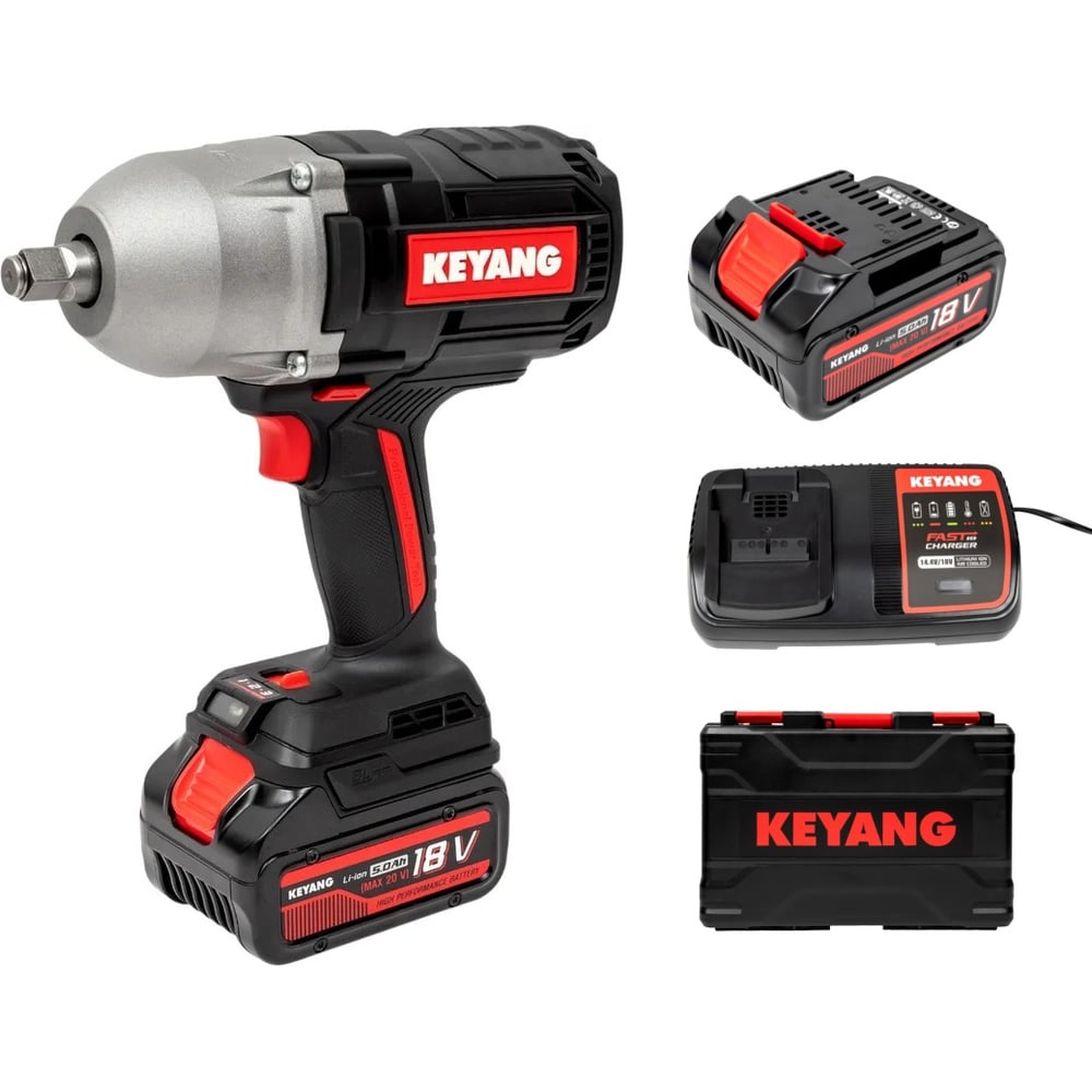Изображение товара Аккумуляторный ударный гайковерт KEYANG IW20BLH-1000V профессиональный