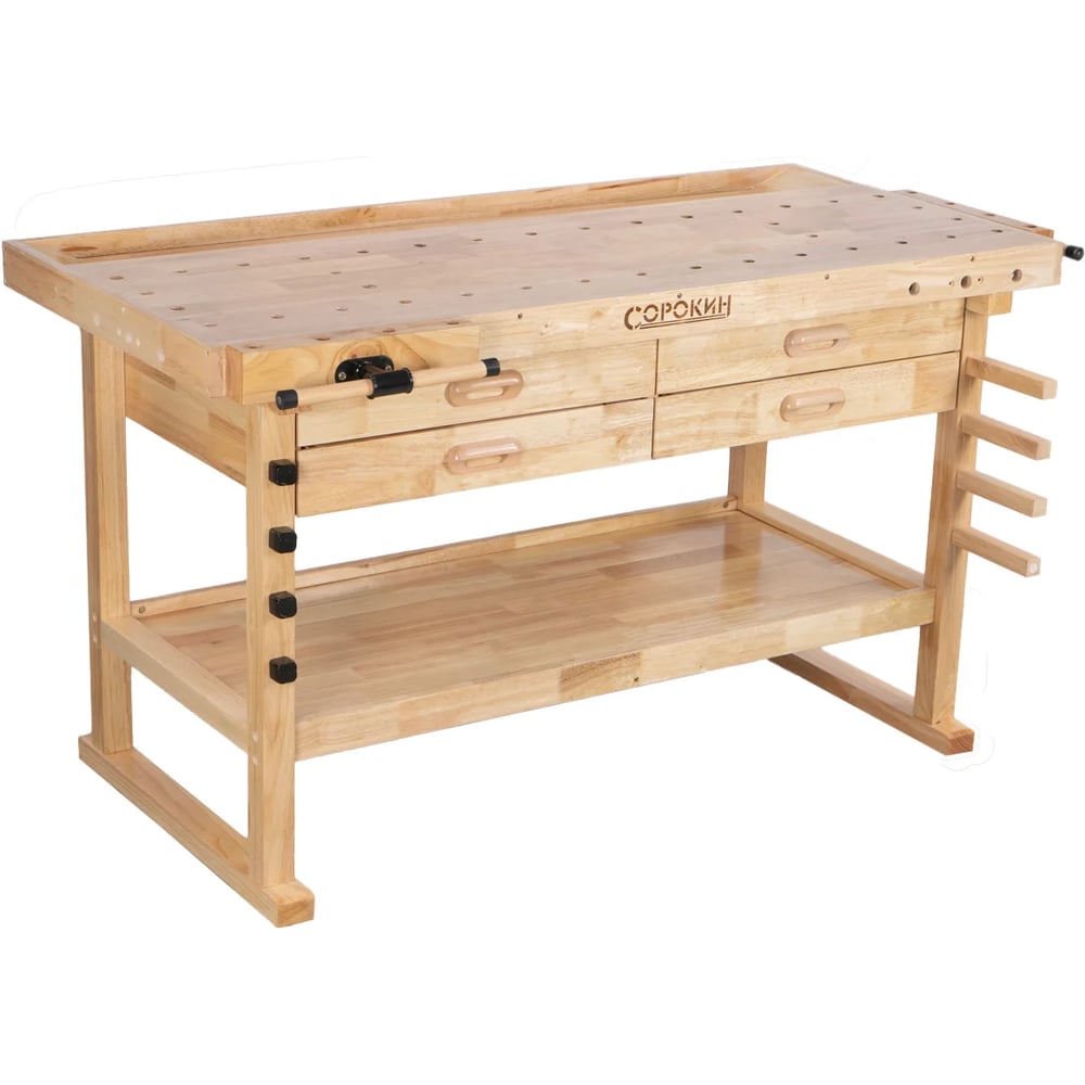 Изображение товара Верстак столярный Сорокин Great с 4 ящиками 1500x700 мм бежевый с ламинированной столешницей