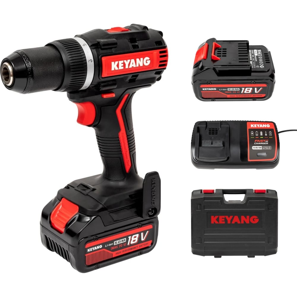 Изображение товара Аккумуляторная дрель-шуруповерт KEYANG DD20BLA-70C (Set) 20 В Li-Ion профессиональный с подсветкой