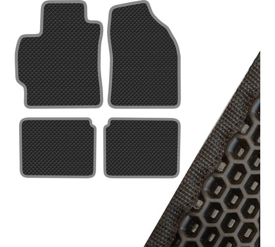 Изображение товара Коврик салона SKYWAY TOYOTA COROLLA (2013 г.в) левый руль 4 пр. EVA Черный (53x79, 53x66, 53x41, 53x41) S01705039