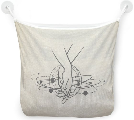 Изображение товара Органайзер для ванной - Сетка настенная на присосках для игрушек JoyArty "Рука об руку по жизни", 39x33 см, tgb_385279