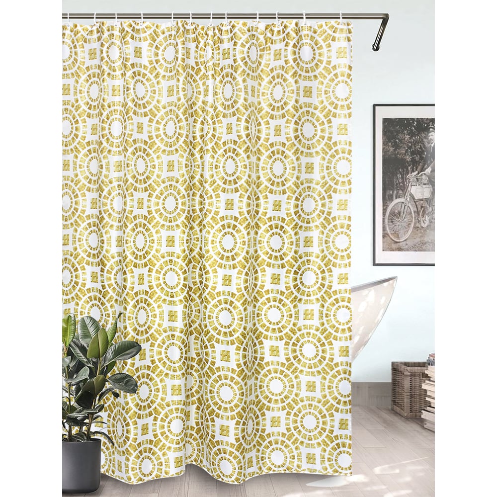 Изображение товара Штора для ванной Bath Plus Circle Beige 180x200 водоотталкивающая