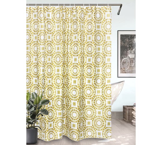 Изображение товара Штора для ванной Bath Plus Circle Beige 180x200 ch15120W