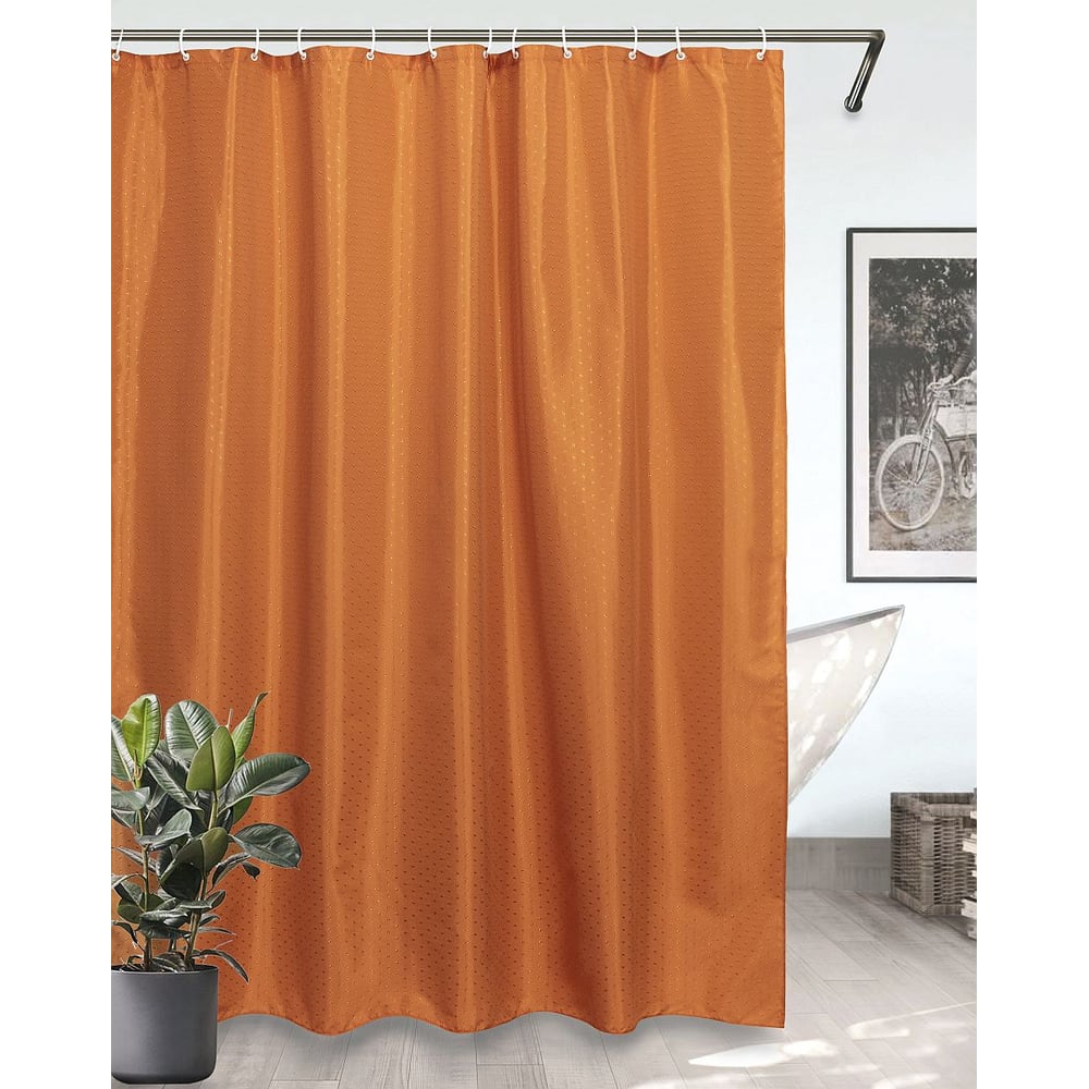 Изображение товара Штора для ванной Bath Plus терракот 180x200 водоотталкивающая жаккард полиэстер