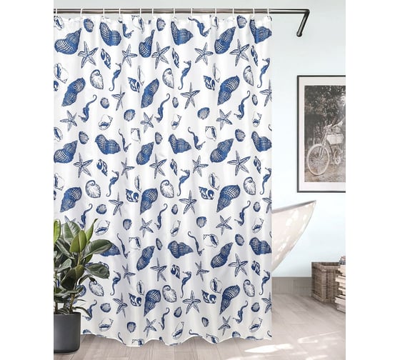 Изображение товара Штора для ванной Bath Plus Ocean синий 180x200 ch15060W