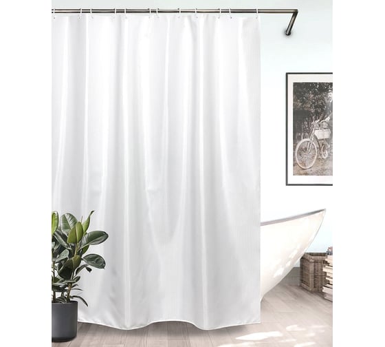 Изображение товара Штора для ванной Bath Plus Hilton TL белый 180x200 SKTL-01W