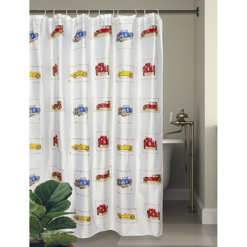 Изображение товара Штора для ванной Bath Plus Cars 180x200 см с кольцами и водоотталкивающим покрытием
