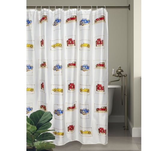 Изображение товара Штора для ванной Bath Plus Cars Авто 180x200 кольца 12шт AKCH17004