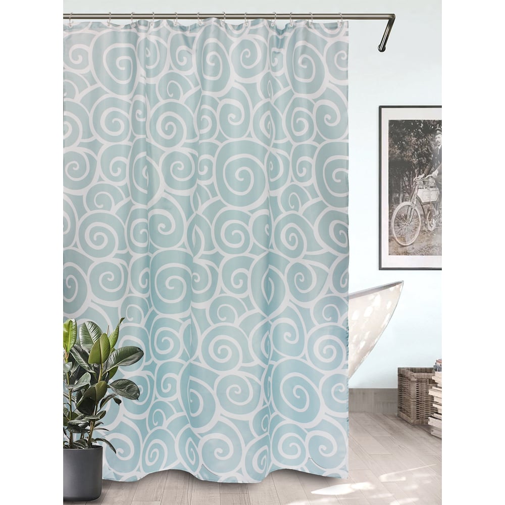 Изображение товара Штора для ванной Bath Plus Snail Blue 180x200 см с утяжелителем