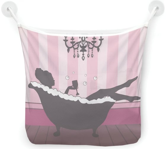 Изображение товара Органайзер для ванной - Сетка настенная на присосках для игрушек JoyArty "Ванна с шампанским", 39x33 см, tgb_385255