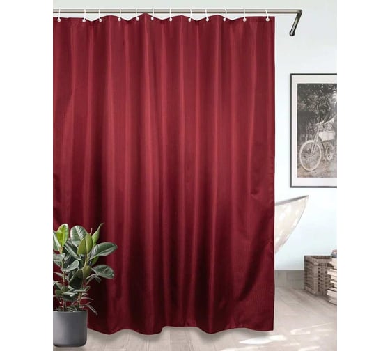 Изображение товара Штора для ванной Bath Plus Hilton TL бордо 180x200 вишневый SKTL-04W