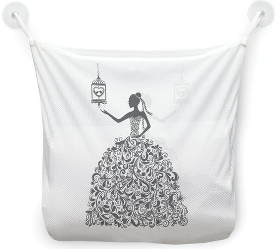 Изображение товара Органайзер для ванной - Сетка настенная на присосках для игрушек JoyArty "Платье в завитках", 39x33 см, tgb_385259