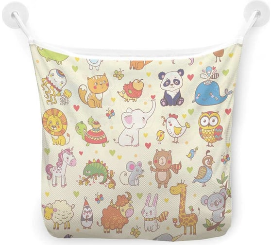 Изображение товара Органайзер для ванной - Сетка настенная на присосках для игрушек JoyArty "Серая карта", 39x33 см, tgb_29154