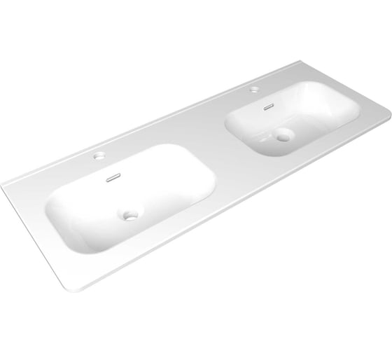 Изображение товара Раковина керамическая DOM Interio 120 см, для тумбы или столешницы, с двойной чашей TORY TOR1210460155.D.chr