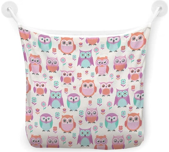 Изображение товара Органайзер для ванной - Сетка настенная на присосках для игрушек JoyArty "Воспитанные совы", 39x33 см, tgb_10806