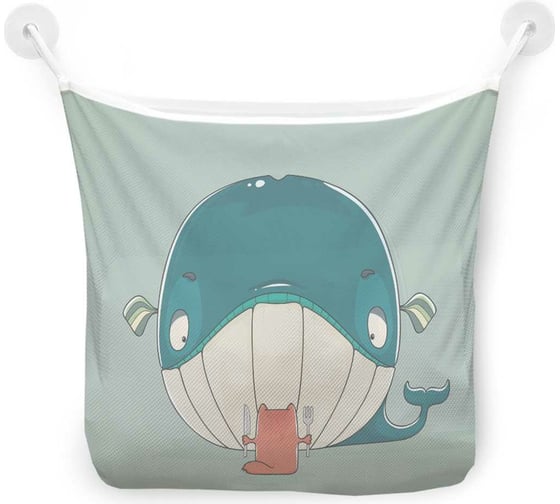 Изображение товара Органайзер для ванной - Сетка настенная на присосках для игрушек JoyArty "Ужин котика", 39x33 см, tgb_33549