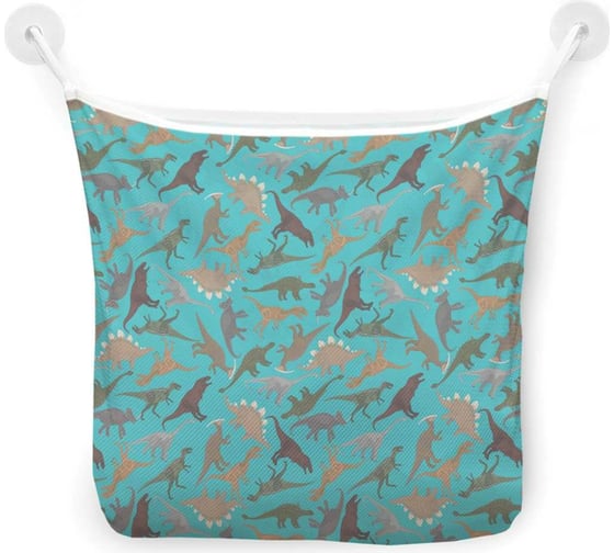 Изображение товара Органайзер для ванной - Сетка настенная на присосках для игрушек JoyArty "Отряд динозавров", 39x33 см, tgb_378375