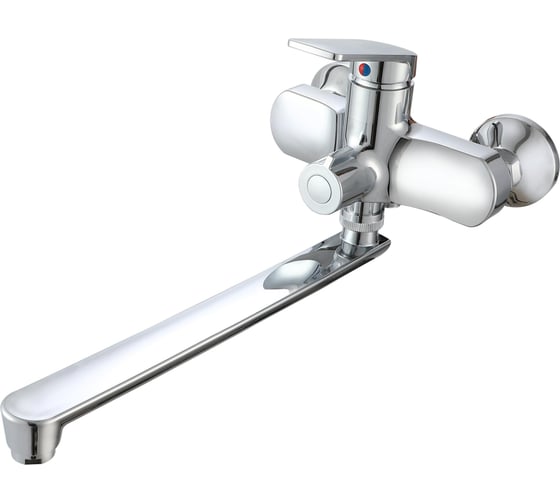 Изображение товара Смеситель для ванны РМС с длинным изливом из высокопрочного пластика, хром PL7CH-006E