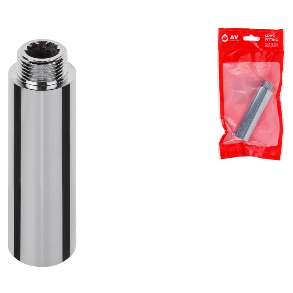 Изображение товара Удлинитель AV Engineering 1/2 вн-нар х 80 мм, усиленный, хром AVE301023