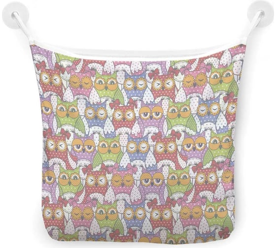 Изображение товара Органайзер для ванной - Сетка настенная на присосках для игрушек JoyArty "Совиная публика", 39x33 см, tgb_15691