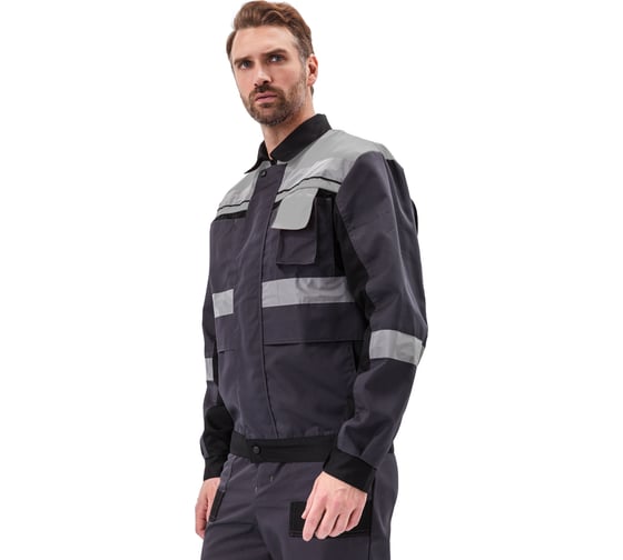 Изображение товара Летний мужской костюм "Виватный" с полукомбинезоном URSUS т.серый/чёрный/св.серый КОС449-312; 48-50, 170-176