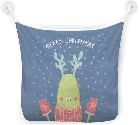 Изображение товара Органайзер для ванной - Сетка настенная на присосках для игрушек JoyArty "Рождественское настроение", 39x33 см, tgb_290635