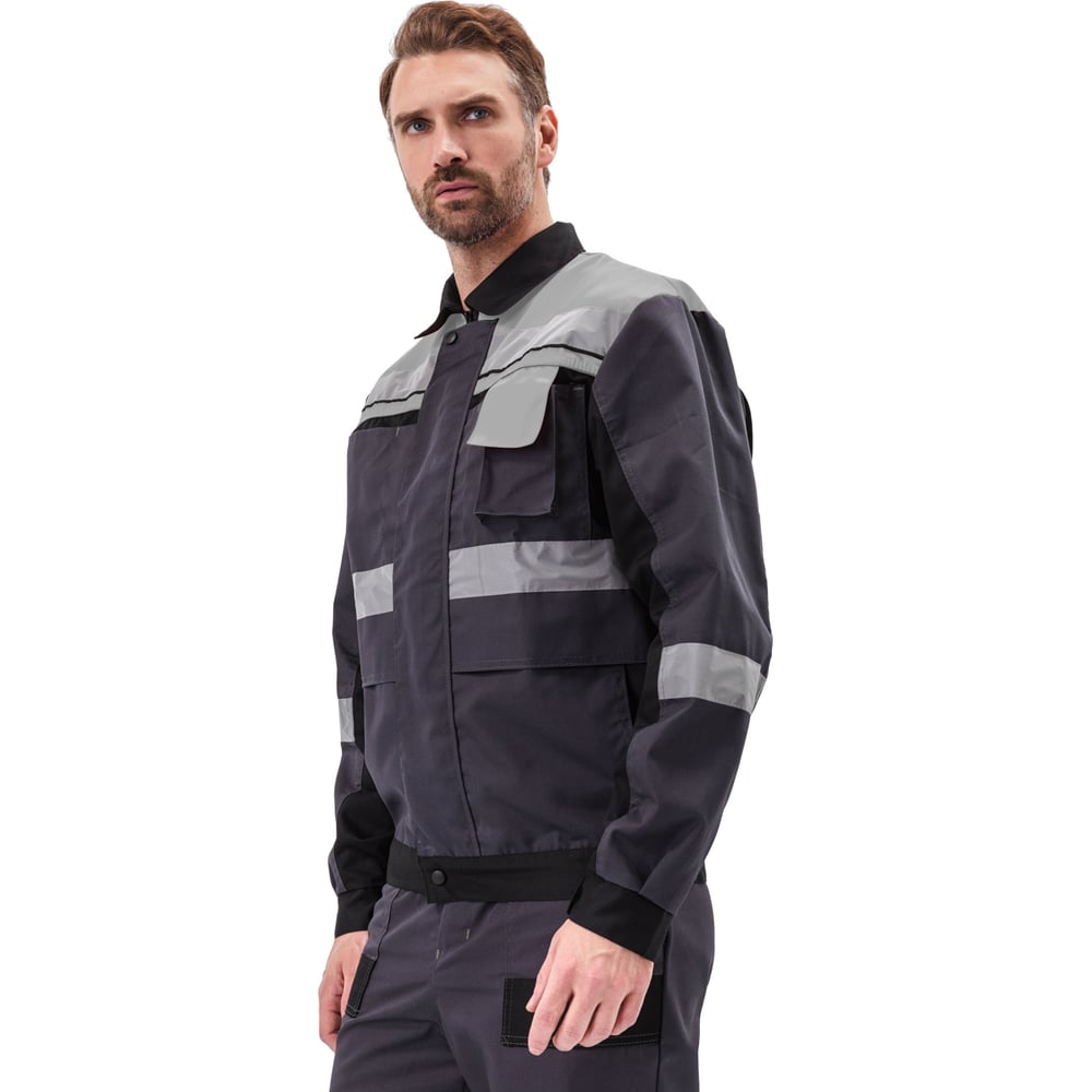 Изображение товара Летний мужской костюм Виватный с полукомбинезоном URSUS серый черный 56-58