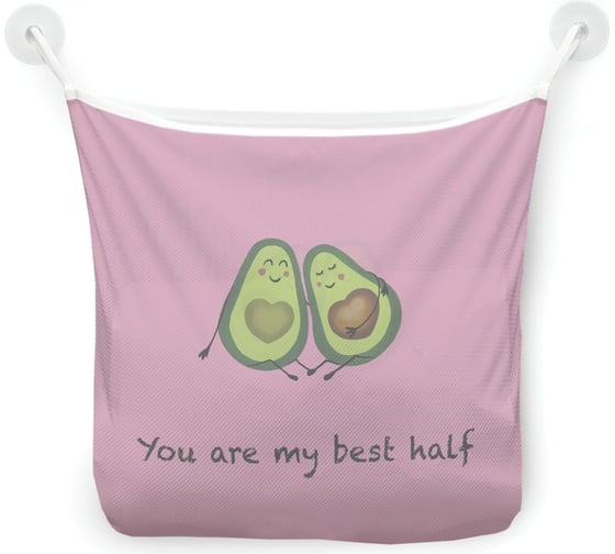 Изображение товара Органайзер для ванной - Сетка настенная на присосках для игрушек JoyArty "Ты моя лучшая половинка", 39x33 см, tgb_385271