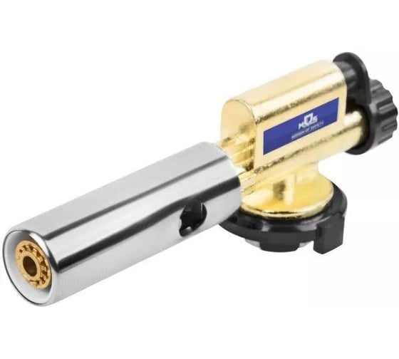 Изображение товара Горелка газовая на цанговый баллон MOS мет.корпус, с пьезоподжигом, керамич.изолятор, сопло 22 мм 67661М