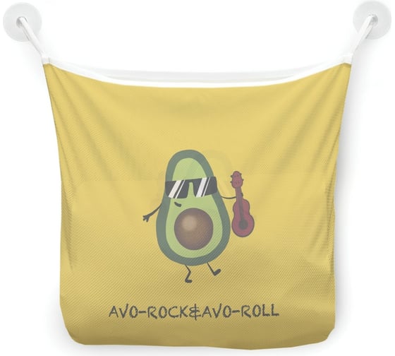 Изображение товара Органайзер для ванной - Сетка настенная на присосках для игрушек JoyArty "Крутой авокадо", 39x33 см, tgb_385268