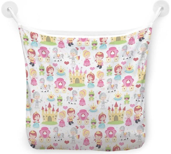 Изображение товара Органайзер для ванной - Сетка настенная на присосках для игрушек JoyArty "Сказочный замок принца и принцессы", 39x33 см, tgb_31414