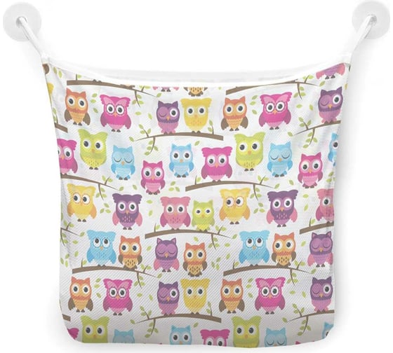 Изображение товара Органайзер для ванной - Сетка настенная на присосках для игрушек JoyArty "Совиное представление", 39x33 см, tgb_10816