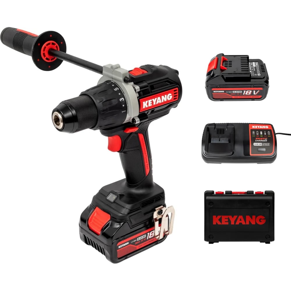 Изображение товара Аккумуляторная дрель-шуруповерт KEYANG DD20BLH-100E комплект 2 аккумулятора