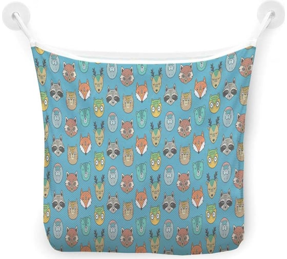 Изображение товара Органайзер для ванной - Сетка настенная на присосках для игрушек JoyArty "Енот, Лиса и Кот", 39x33 см, tgb_75029