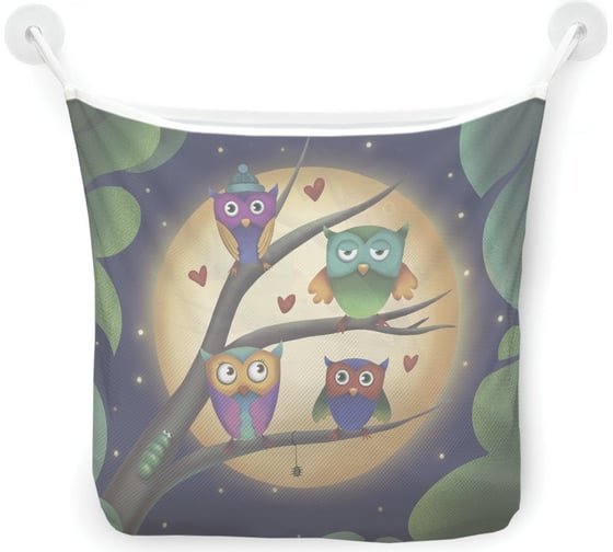 Изображение товара Органайзер для ванной - Сетка настенная на присосках для игрушек JoyArty "Совы ночью", 39x33 см, tgb_378656