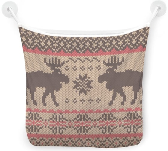 Изображение товара Органайзер для ванной - Сетка настенная на присосках для игрушек JoyArty "Вышивка с оленями", 39x33 см, tgb_78634