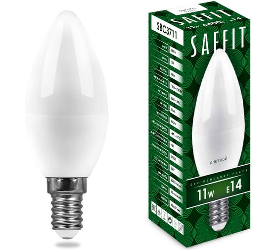 Изображение товара Светодиодная лампа SAFFIT SBC3711 Свеча E14 11W 6400K 55171