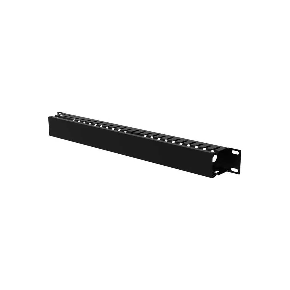 Изображение товара Кабельный организатор Filum 19 1U горизонтальный металлический с крышкой черный