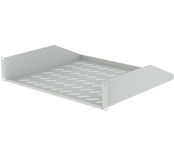 Изображение товара Полка консольная Filum 19, 2U, перфорированная, глубина 400 мм, серая FL-RSHС-2U-400-GY