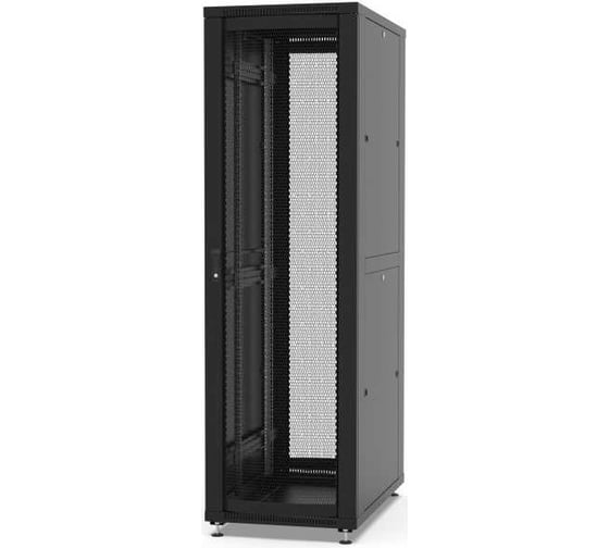 Изображение товара Шкаф напольный Filum 19, 42U NETWORK (ШxГxВ) 600x1000x1987 мм, двери: перфорированная/перфорированная, цвет черный RAL9005 FL-NT-42610PP2M-BK