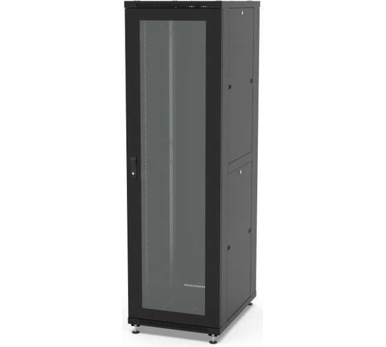 Изображение товара Шкаф напольный Filum 19, 42U NETWORK (ШxГxВ) 600x800x1987 мм, двери: стеклянная/сплошная металл, цвет черный RAL9005 FL-NT-4268GM2M-BK