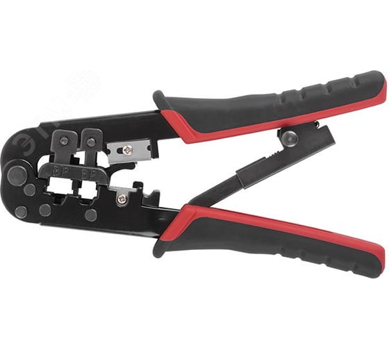 Изображение товара Кримпер для обжима разъемов КУРС RJ11, RJ12, RJ45, прорезиненные ручки 190 мм 60061