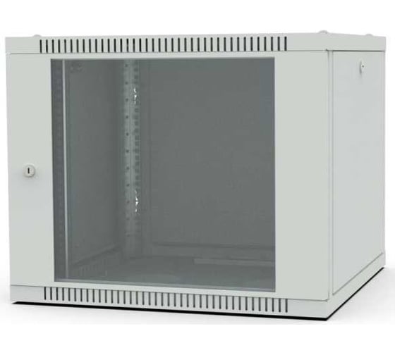 Изображение товара Шкаф настенный Filum 19, 9U Wall Box (ШxГxВ) 600x600x490 мм, дверь стеклянная, цвет серый RAL7035 FL-WB-0966GM-GY